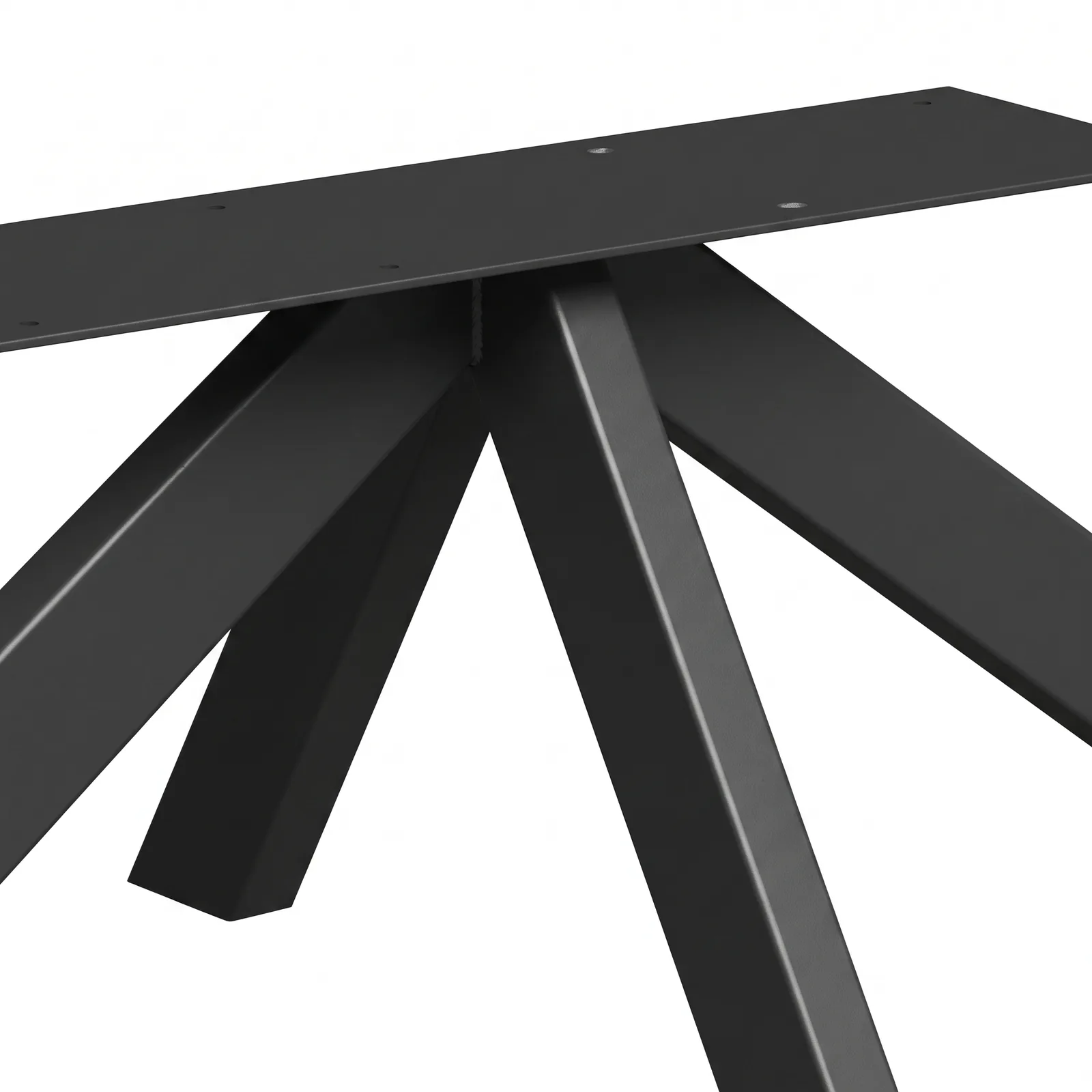 MODEL-XX Kreuzgestell aus Stahl in Schwarz, Detailansicht