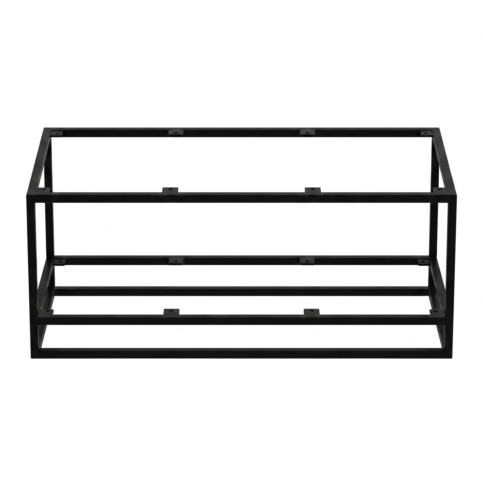 KUBO-2 Couchtisch-Gestell aus Stahl in Schwarz, Frontansicht