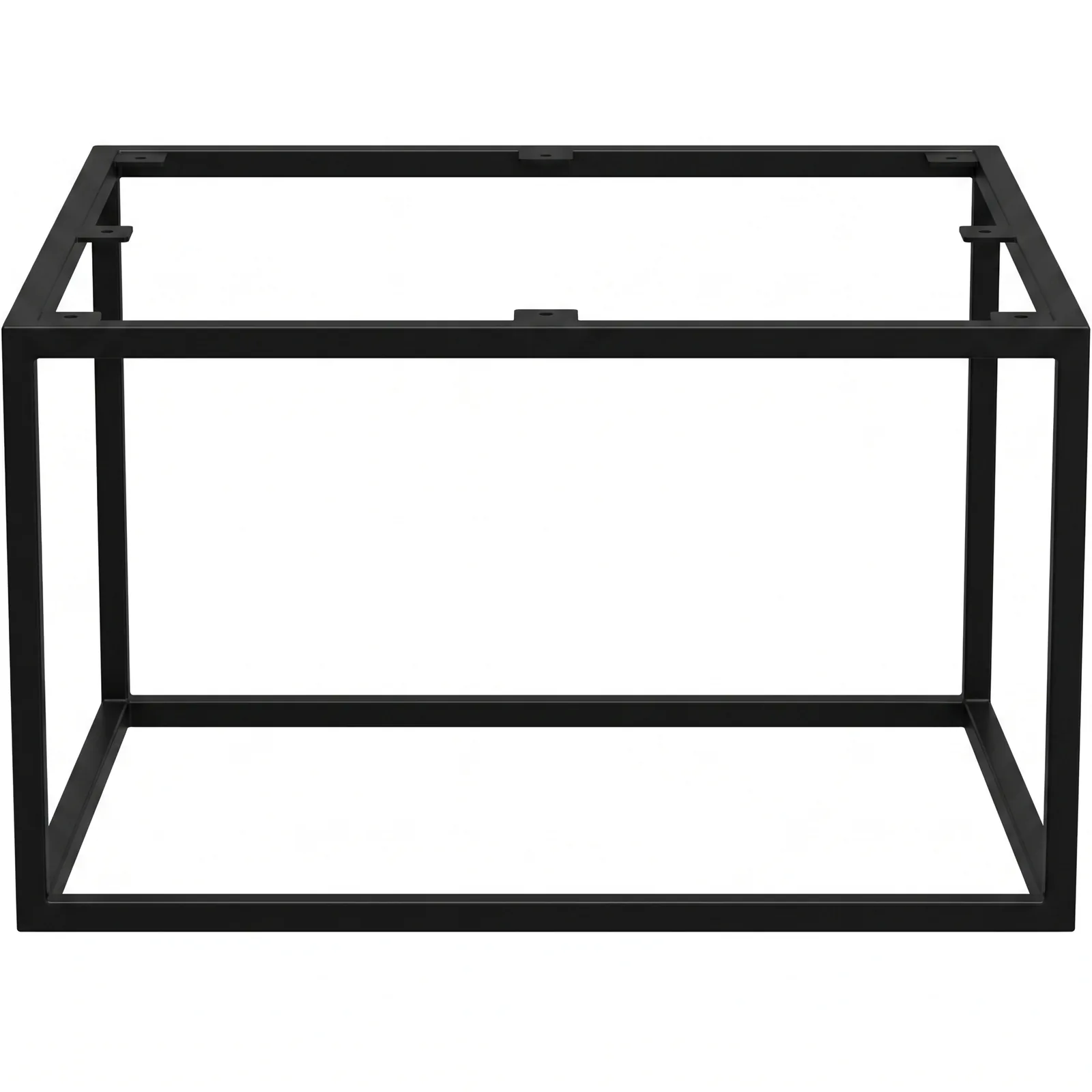 KUBO-800 Couchtisch-Gestell aus Stahl in Schwarz, Frontansicht